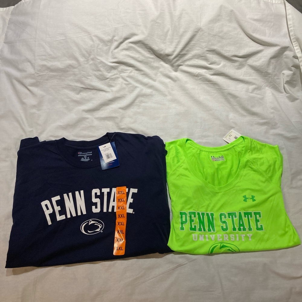 Men’s Champion Penn State L/S Shirt size 2X, + Women’s shirt, size large, NWT!